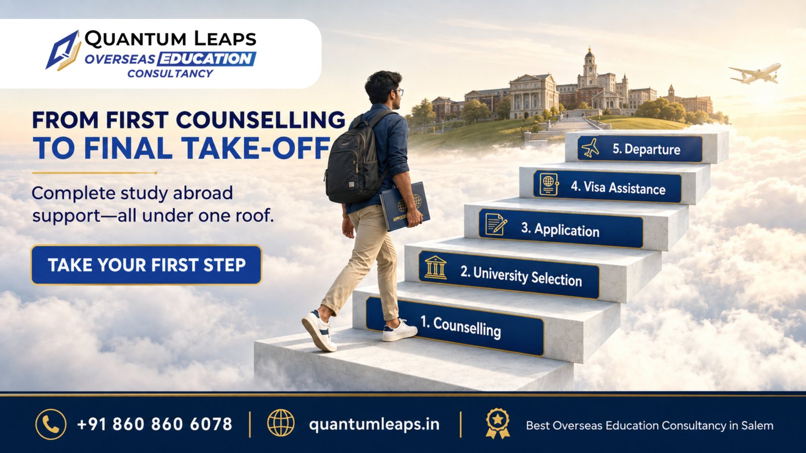 Trusted Overseas Education Consultants at Quantum Leaps helping students plan international education